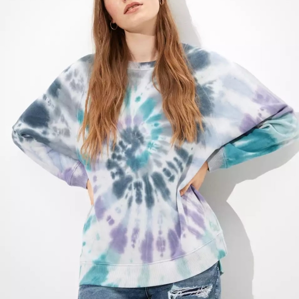 American Eagle Tie Dye Fleece Sweatshirt XL NWT